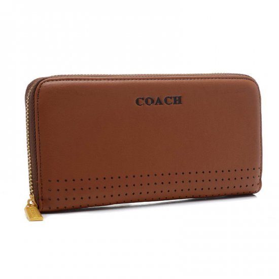 Coach Madison Perforated Large Brown Wallets BVV | Coach Outlet Canada
